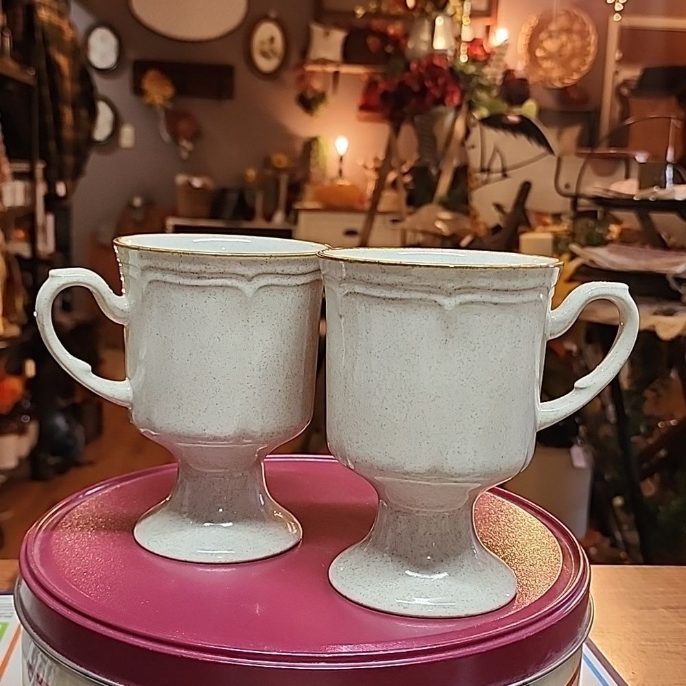Pair of Baroque hearthside stoneware Mug - Japan Made